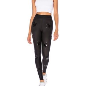 Ultracor Lux Knockout Star Print Black Ankle Leggings
